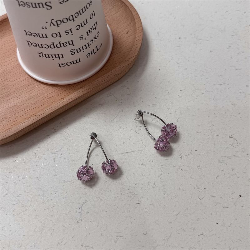 Drop Cherry Earring Rhinestone