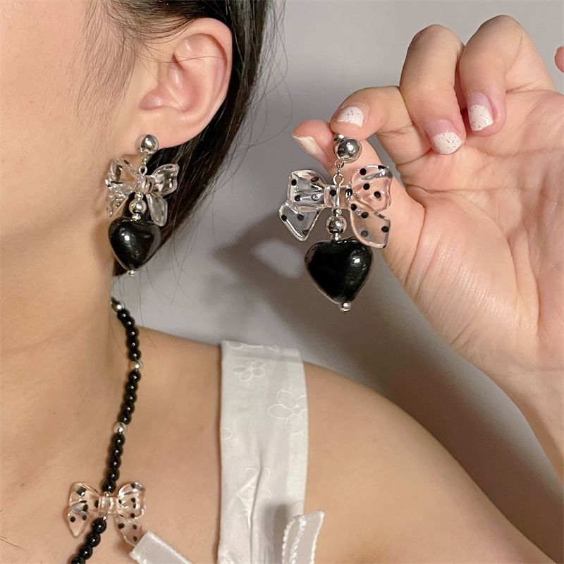 Accent / Necklace Drop Heart Earring