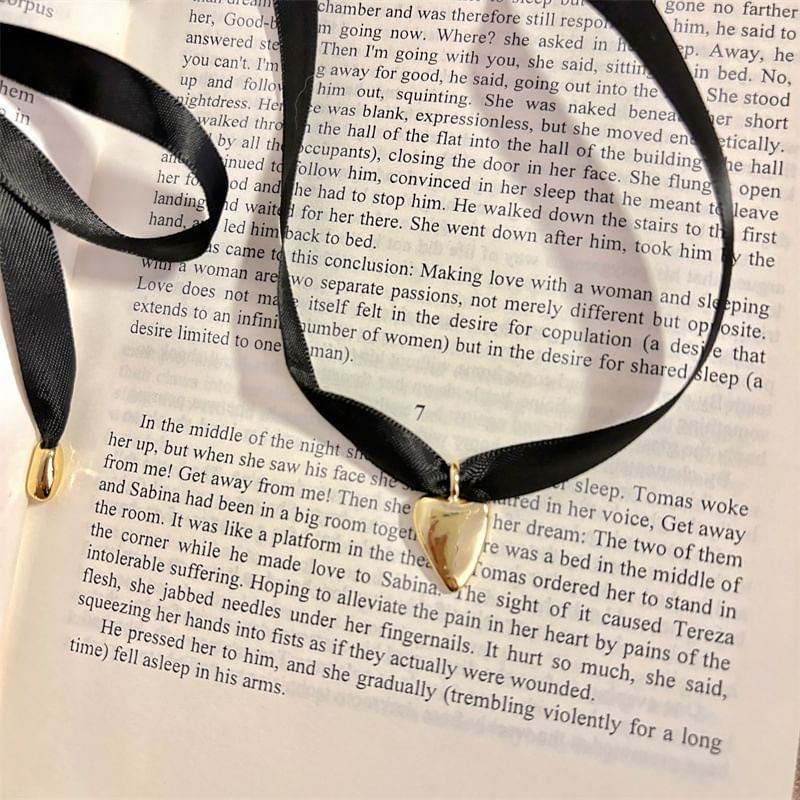 Scarf Necklace Heart Pendant