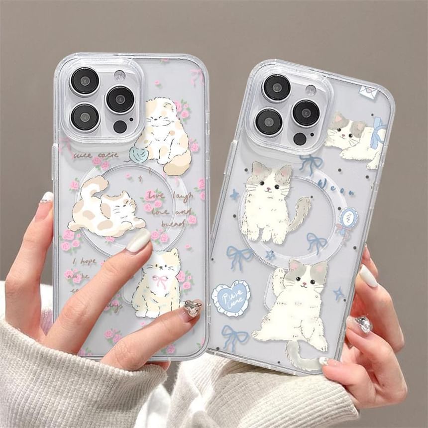 Cat Magnetic (Compatible with MagSafe) Phone Case - iPhone 15 Pro Max / 15 Pro / 15 Plus / 15 / 14 Pro Max / 14 Pro / 14 Plus / 14 / 13 Pro Max / 13 Pro / 13 / 13 mini / 12 Pro Max / 12 Pro / 12 / 12 mini / 11 Pro Max / 11 Pro / 11