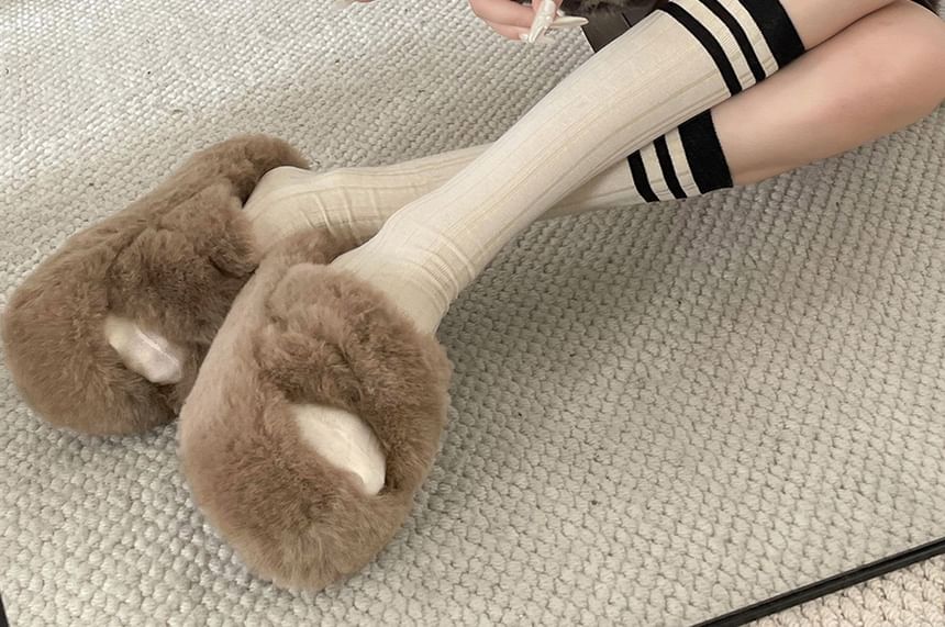 Fleece Platform Slippers