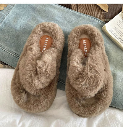 Fleece Platform Slippers