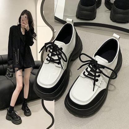 Platform Panel Lace Up Shoes