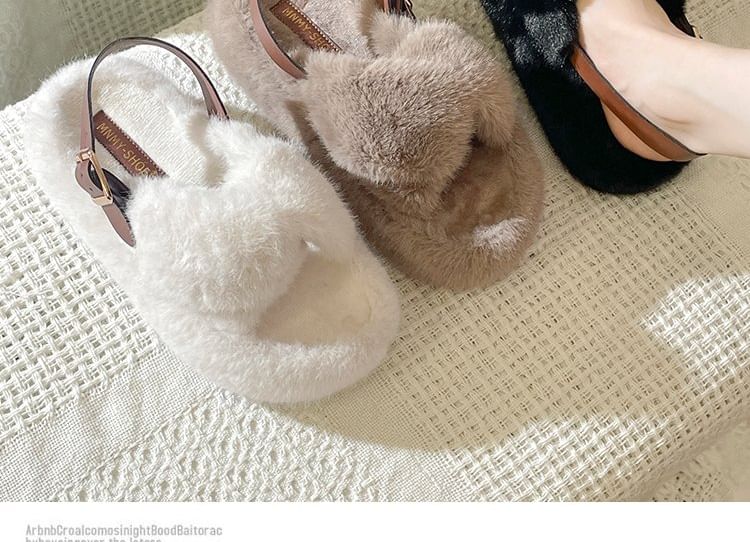 Slingback Fluffy Platform Sandals