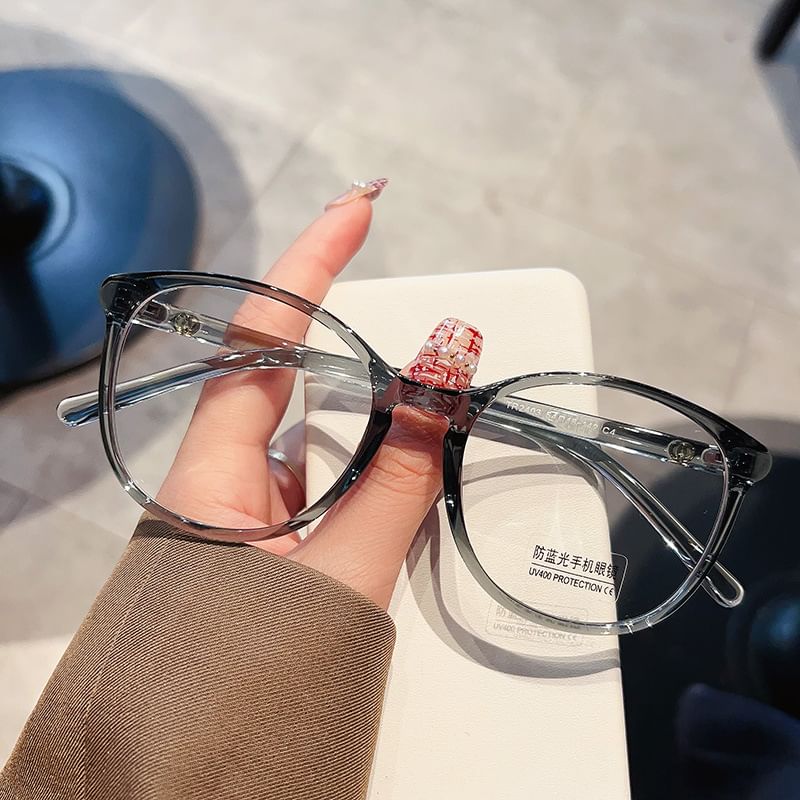 Blue Round Glasses Frame Blocking Light