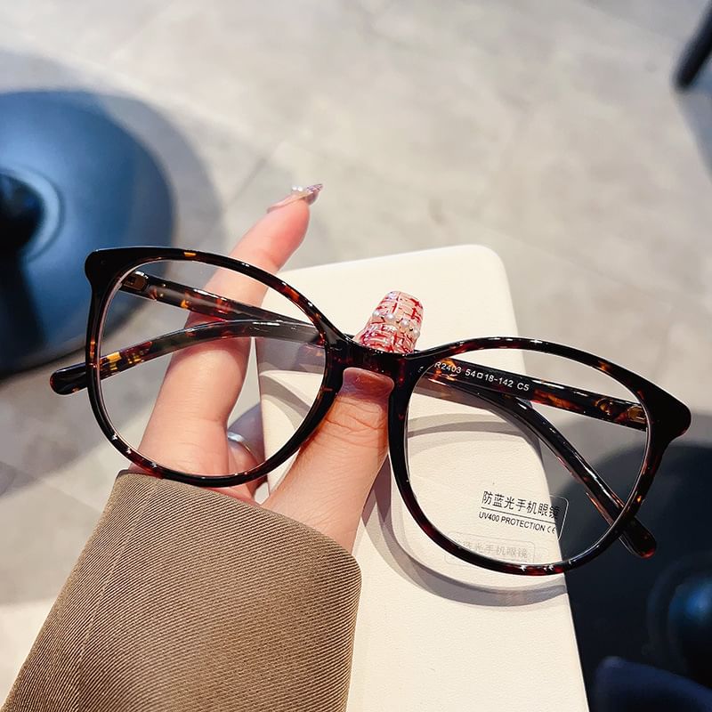 Blue Round Glasses Frame Blocking Light