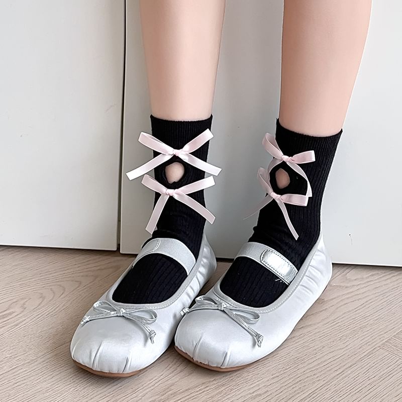 Bow Cutout Socks