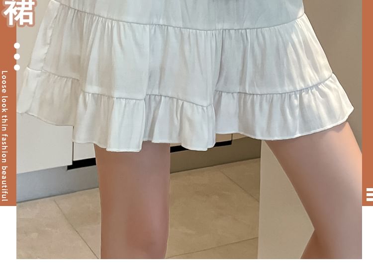 Maternity High Rise Solid Mini Flared Skirt