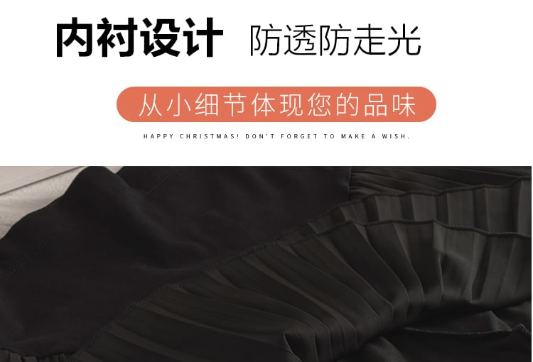 Maternity High Waist Pleated Mini Flared Skirt