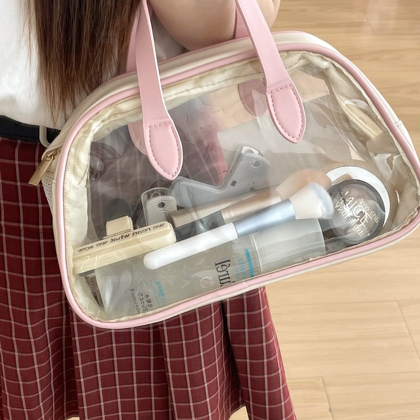 Transparent PVC Panel Wet Dry Makeup Bag / Toiletry Bag (Various Designs)