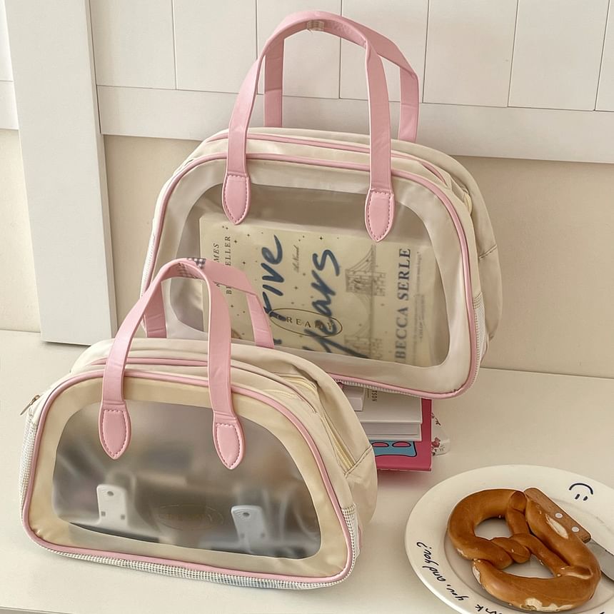 Transparent PVC Panel Wet Dry Makeup Bag / Toiletry Bag (Various Designs)