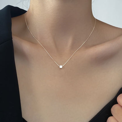 925 Sterling Silver Cube Necklace