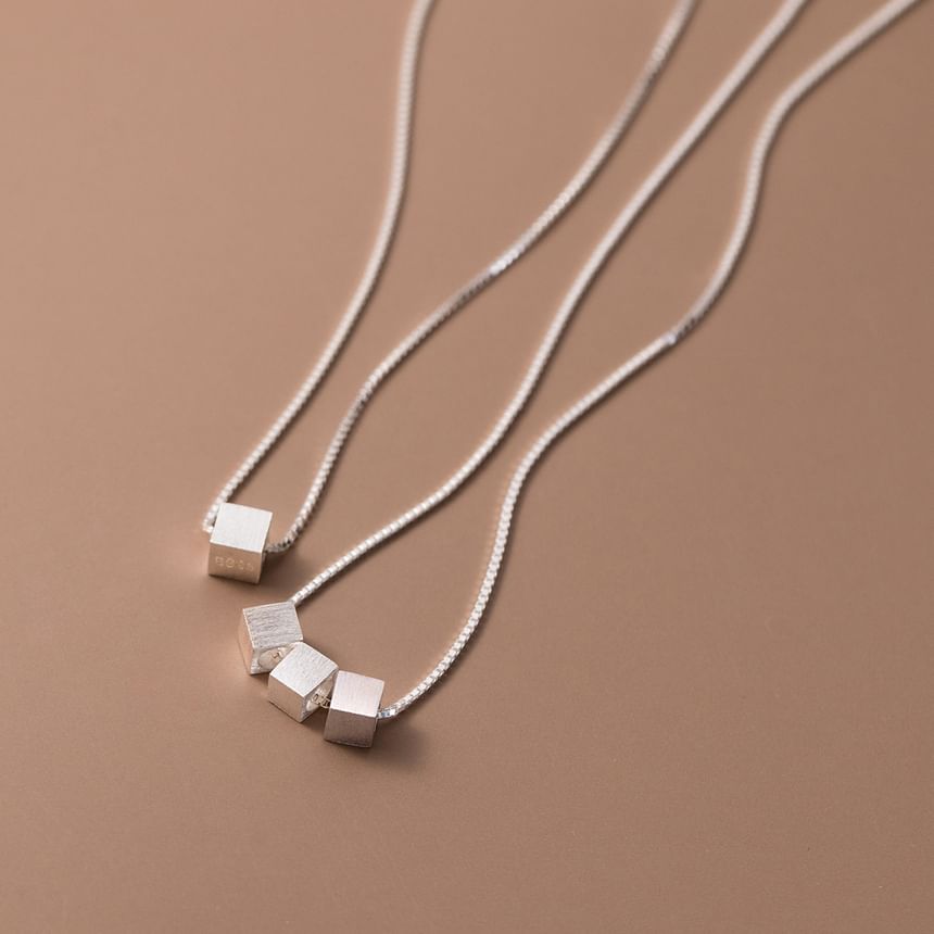 925 Sterling Silver Cube Necklace