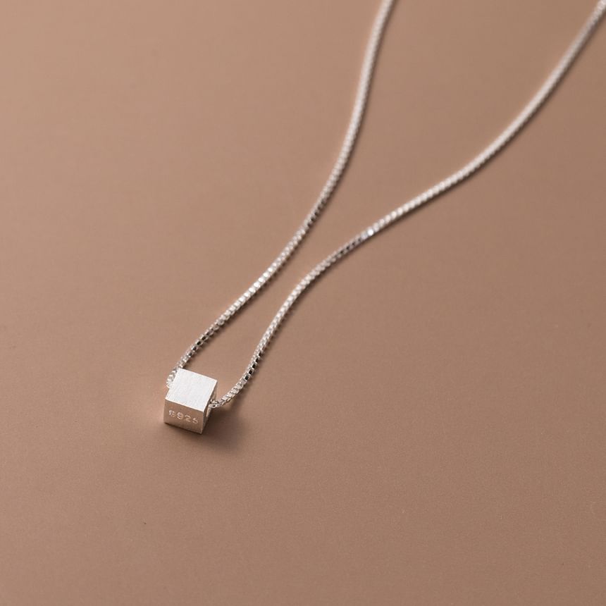 925 Sterling Silver Cube Necklace