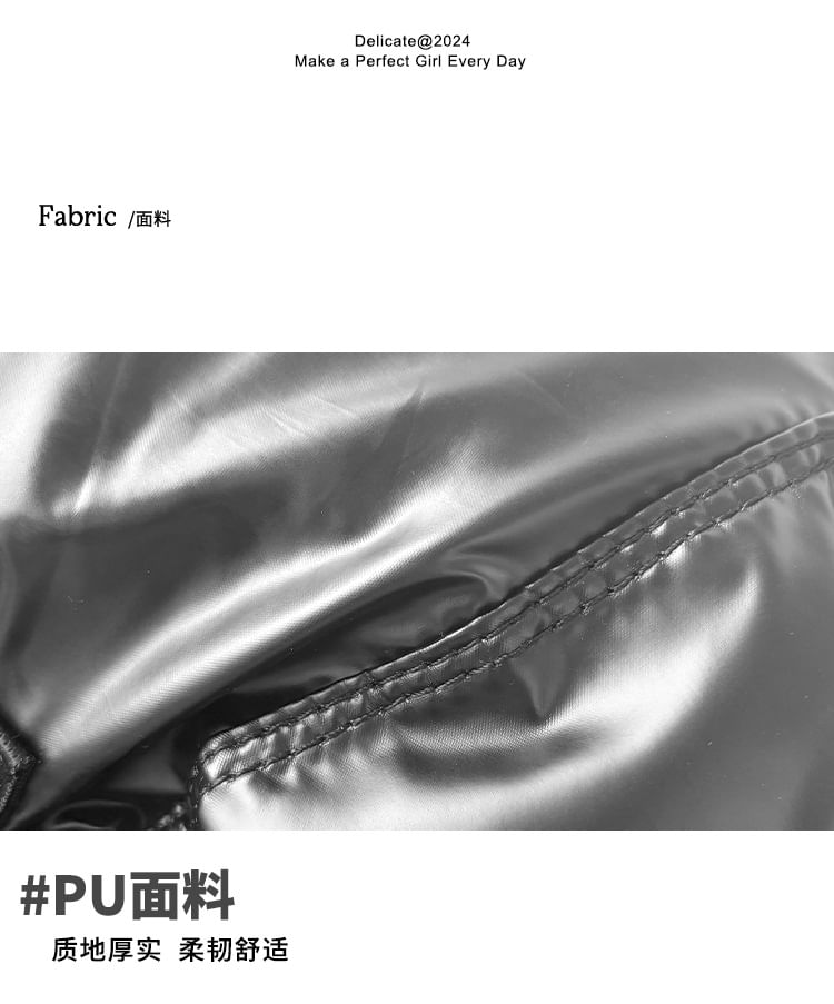 Drawstring Backpack Buckled Plain