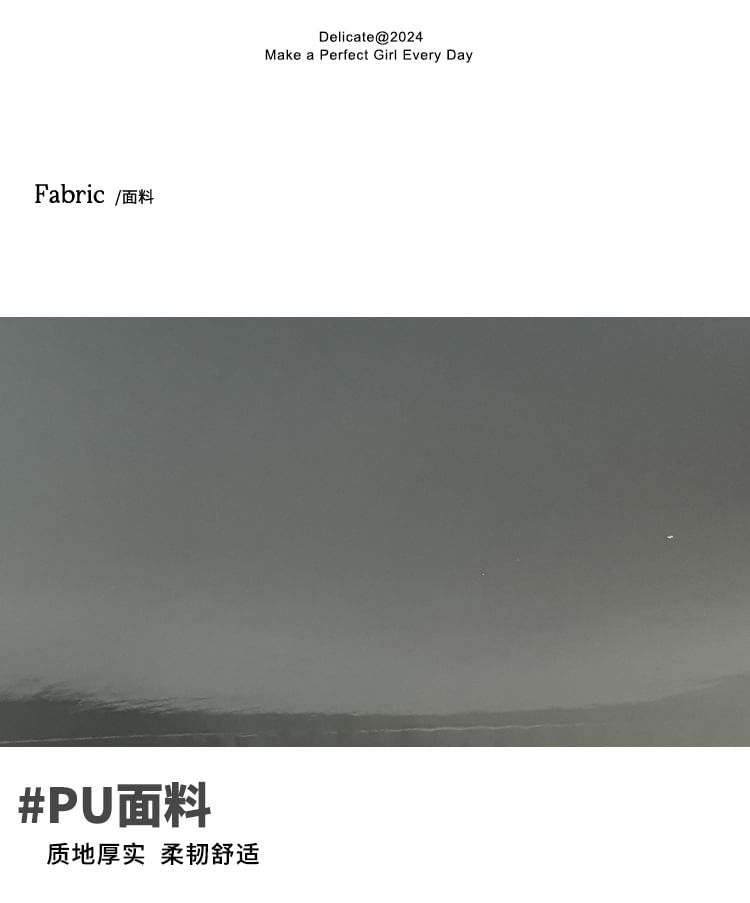 Leather Bag Shoulder Patent Bow Accent Plain