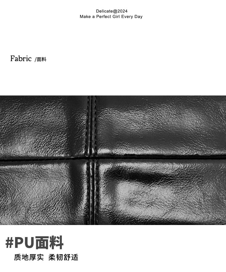 Leather Plain Tote Faux Bag