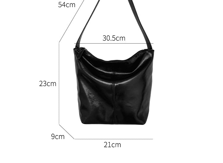 Leather Plain Tote Faux Bag