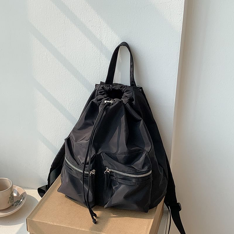 Backpack Plain Drawstring Nylon