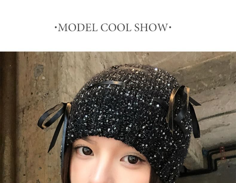 Beanie Sequin Bow