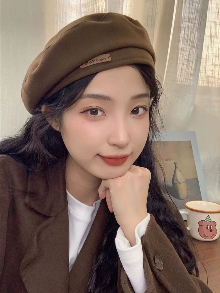 Wool Blend Plain Beret