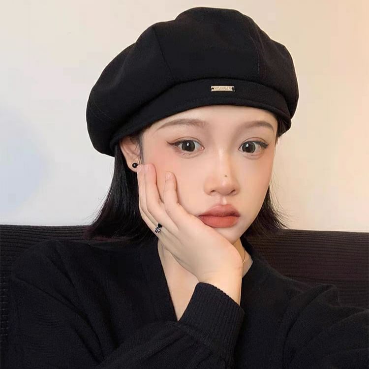 Applique Beret Blend Wool