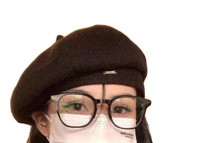 Applique Beret Blend Wool