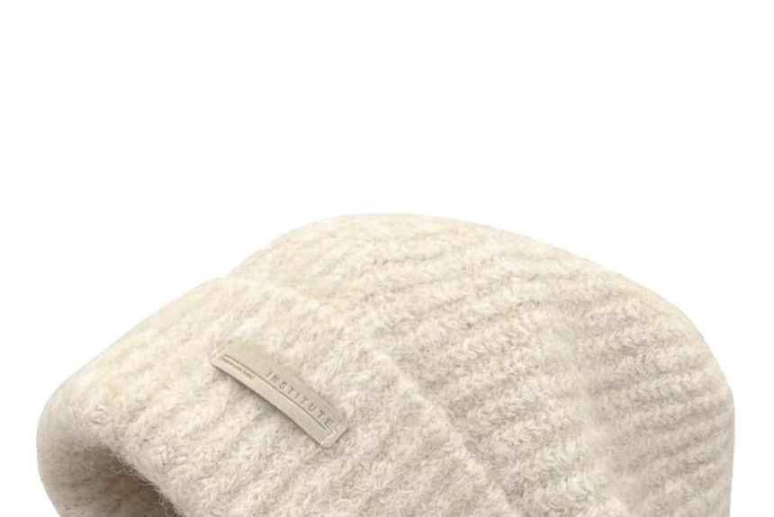 Knit Beanie Plain Fuzzy