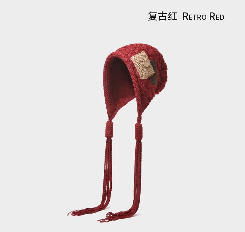 Color Beanie Block Tassel