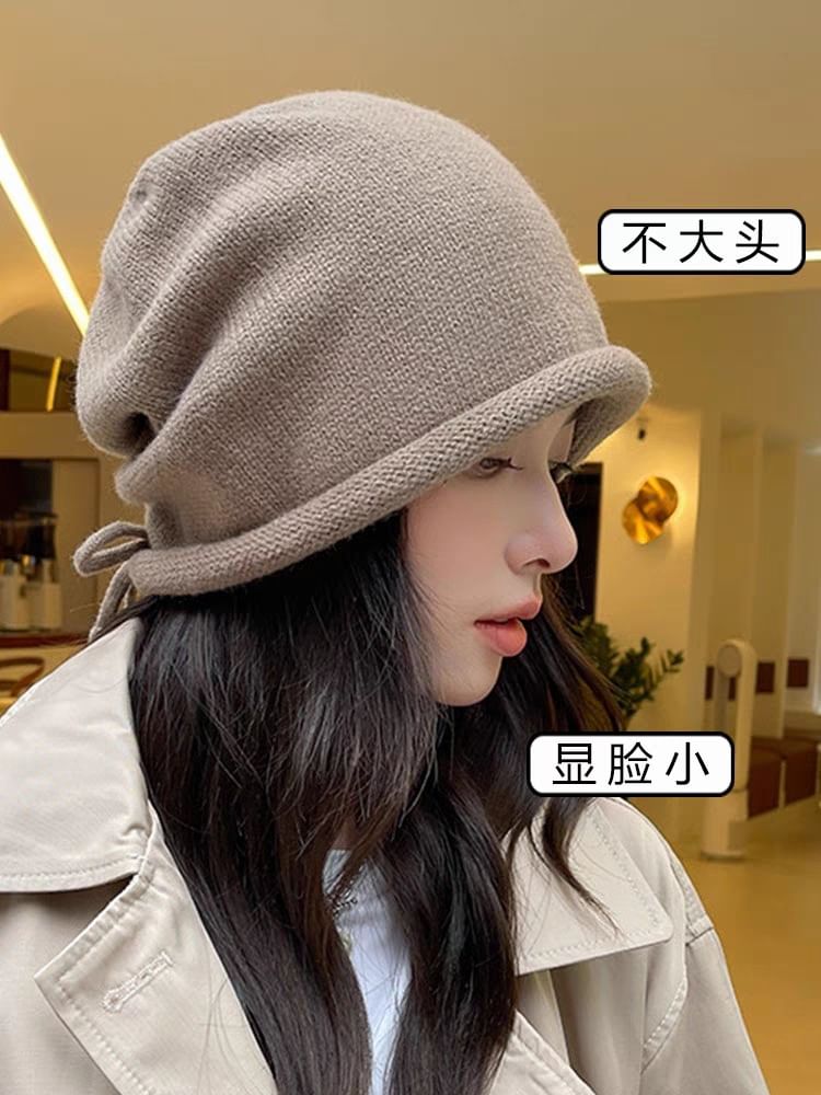 Bowknot Plain Beanie
