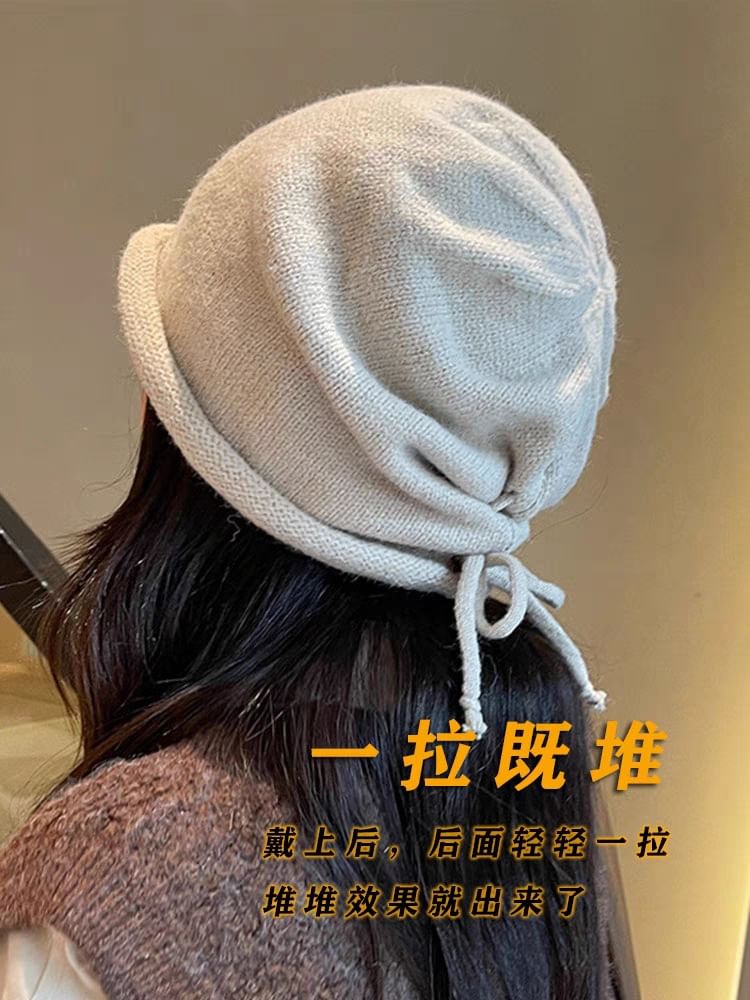 Bowknot Plain Beanie