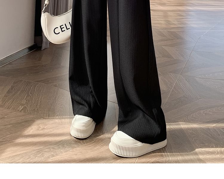 High Waist Striped Wide Leg Suit Pants