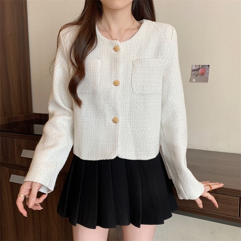 Button-Up Tweed Jacket