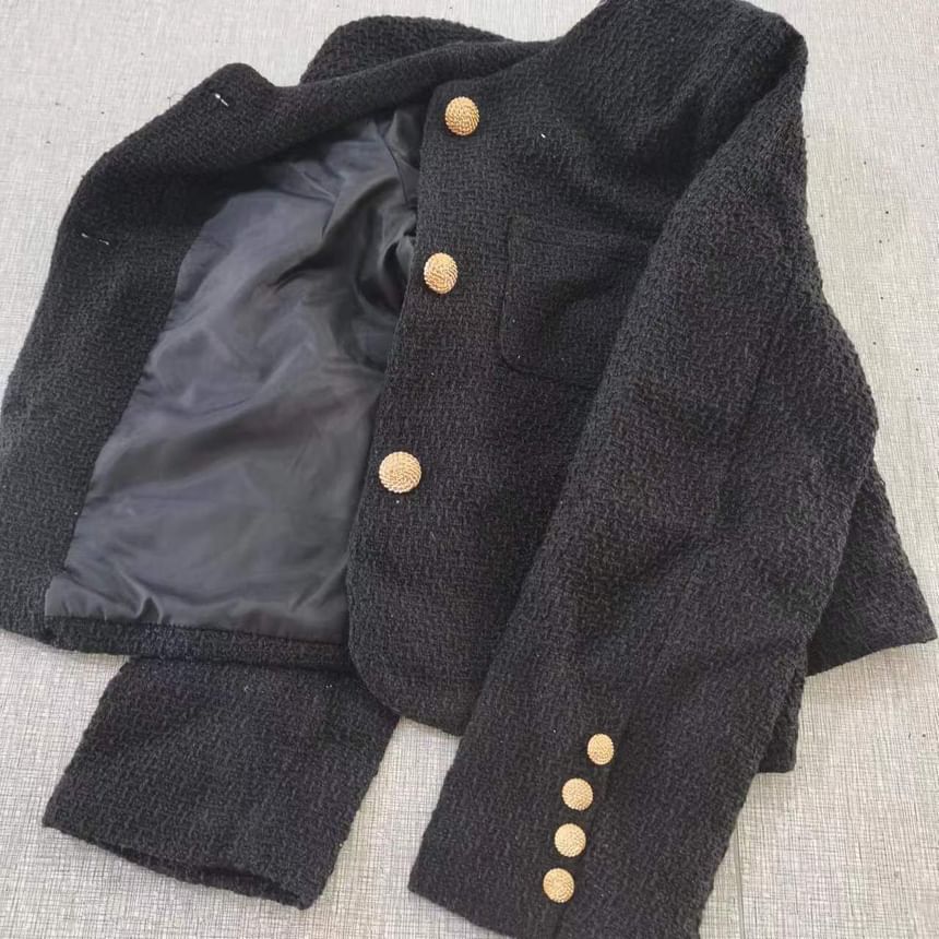 Button-Up Tweed Jacket