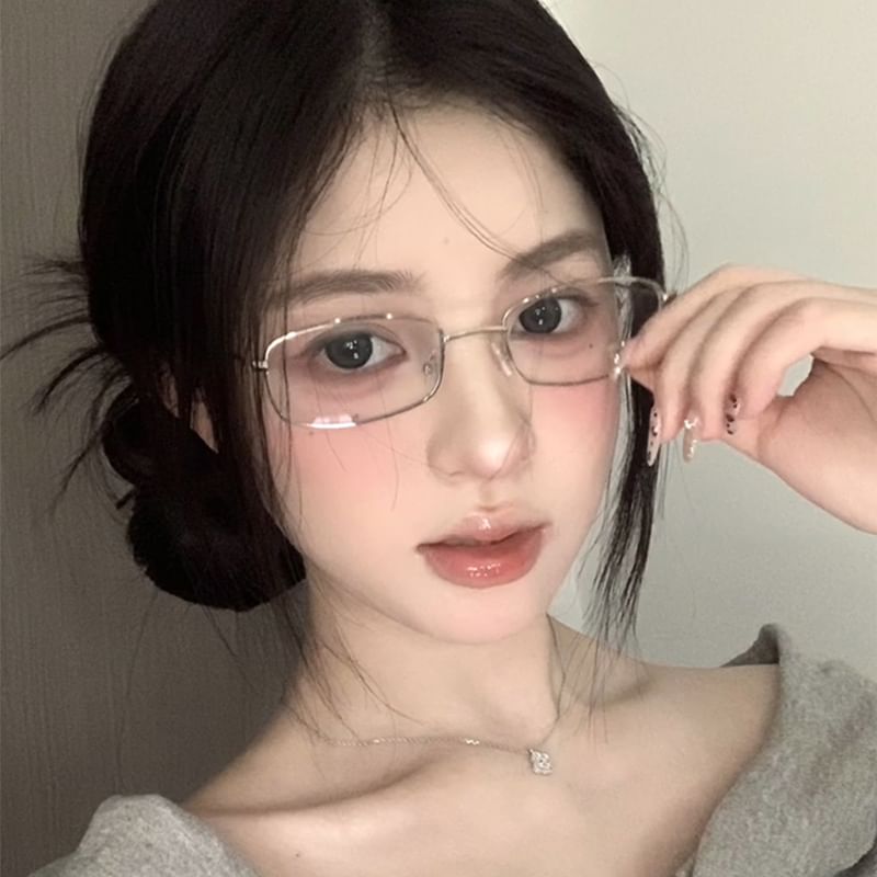 Light Blocking Frame Eyeglasses Blue Metal