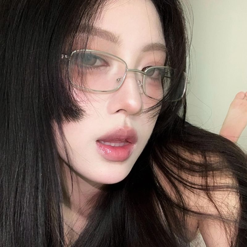 Light Blocking Frame Eyeglasses Blue Metal