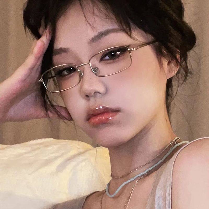 Light Blocking Frame Eyeglasses Blue Metal