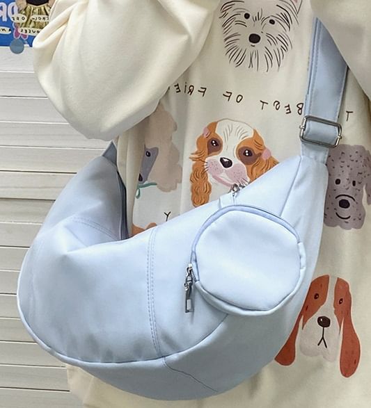 Zipper With Pouch Crossbody Coin Purse Plain