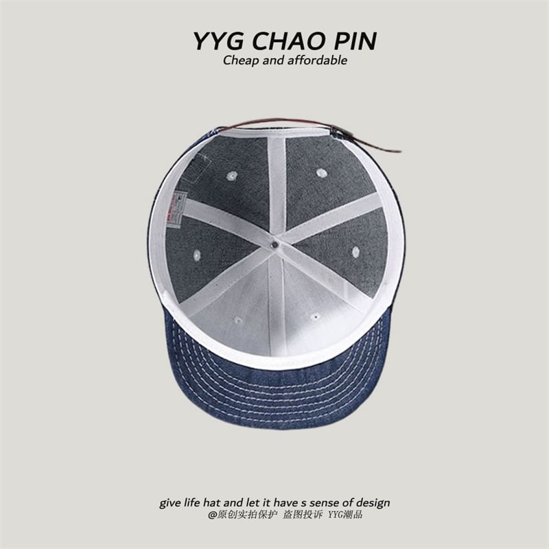 Denim Baseball Cap Applique