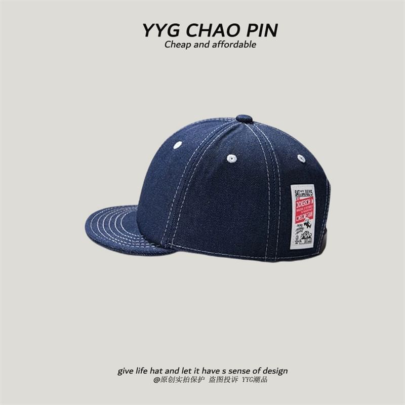 Denim Baseball Cap Applique