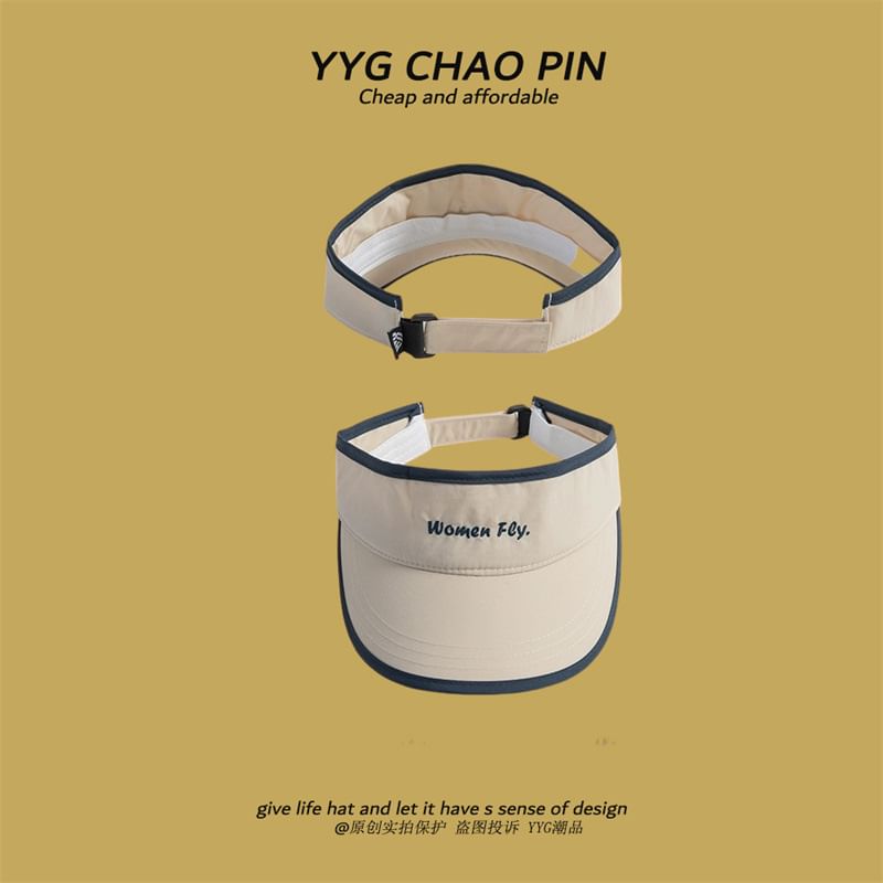 Embroidered Letter Visor Sun