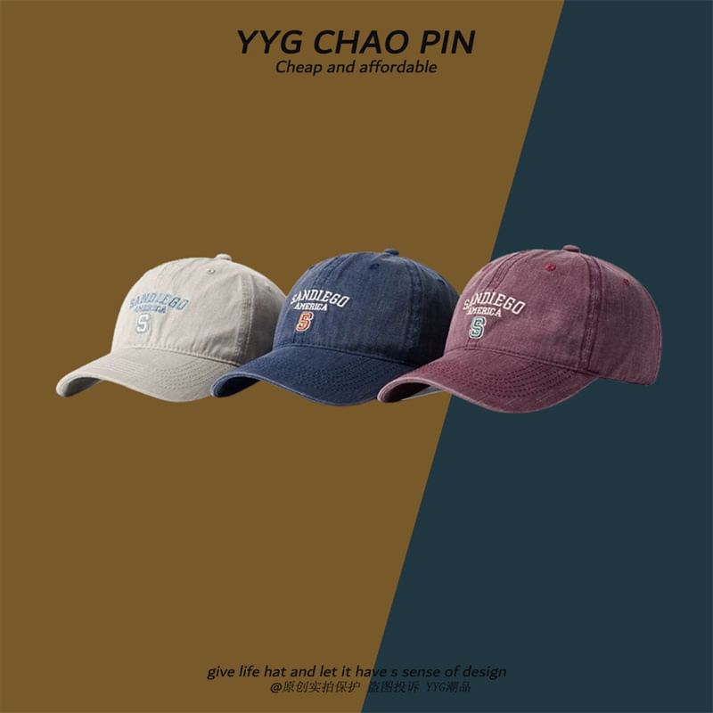 Letter Embroidered Baseball Cap