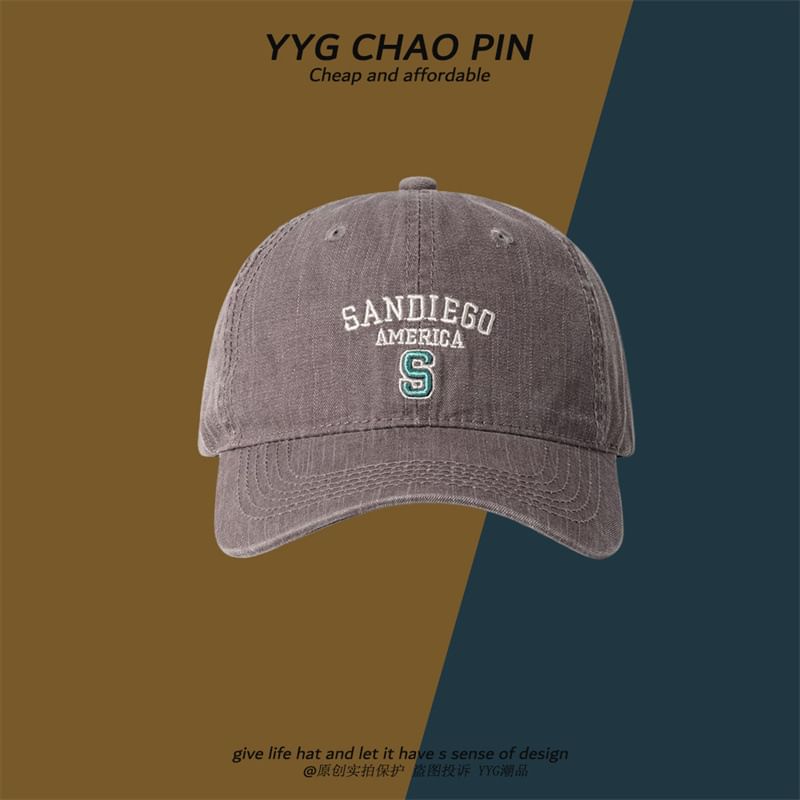 Letter Embroidered Baseball Cap