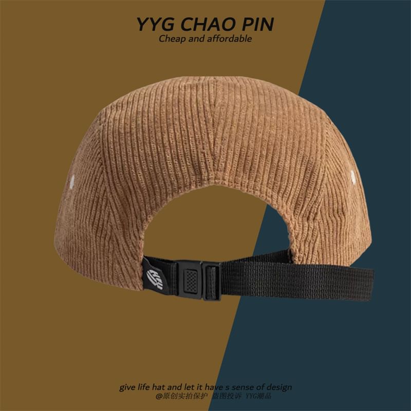 Cap Letter Embroidered Baseball Corduroy
