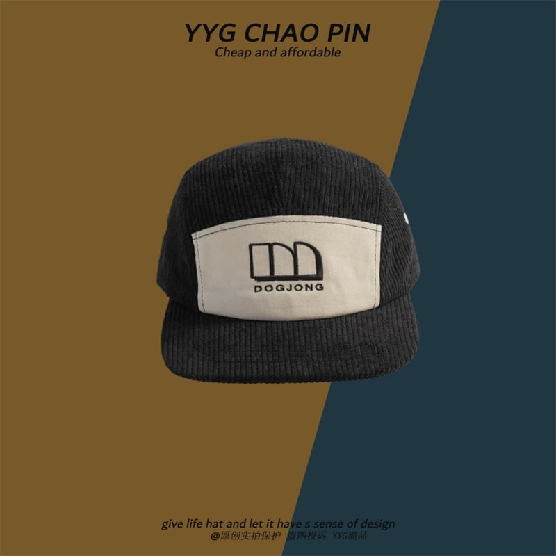 Cap Letter Embroidered Baseball Corduroy