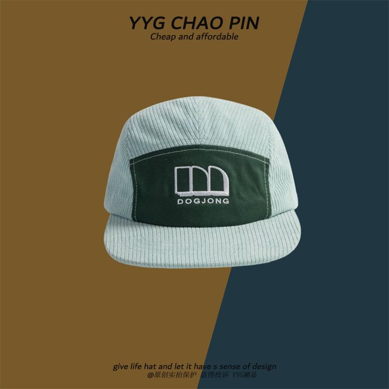 Cap Letter Embroidered Baseball Corduroy
