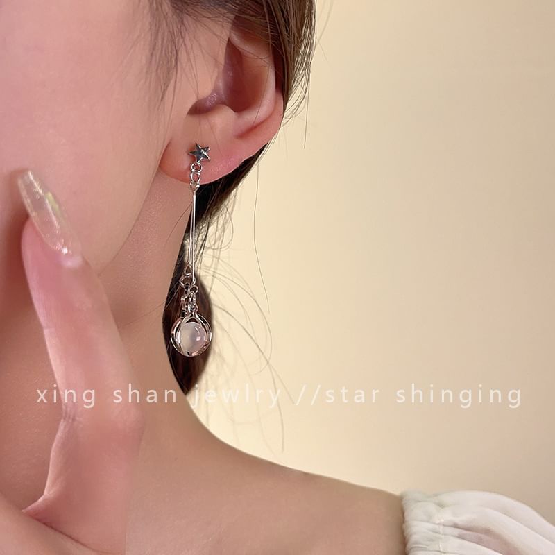 Faux Gemstone Alloy Earring Dangle Star