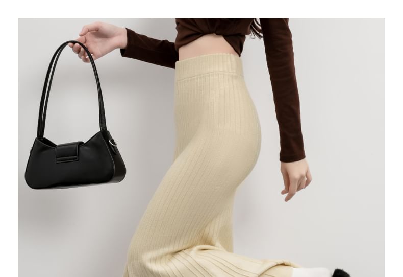 High-Waist Knitted Mermaid Tail Midi Skirt