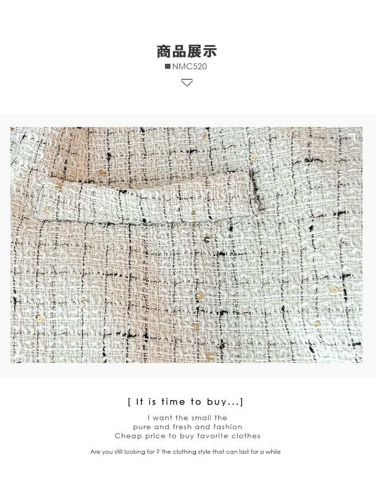 Square-Neck Tweed Jacket