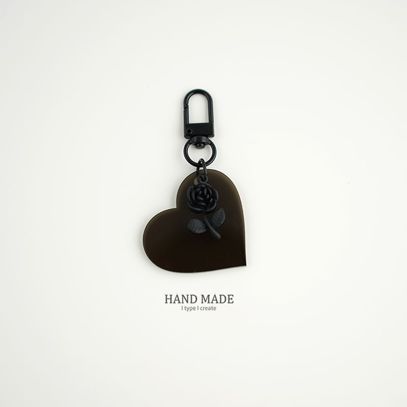 Rose & Heart Key Chain / Bag Charm